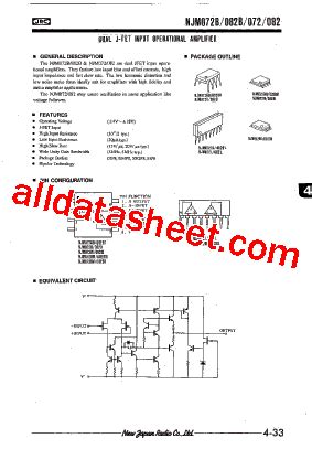 NJM072D Datasheet PDF New Japan Radio