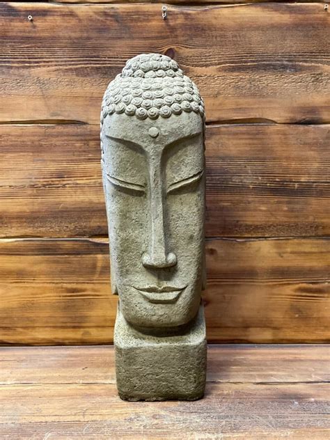 Stone Garden Extra Large Buddha Head Statue Detailed Ornament Etsy Uk