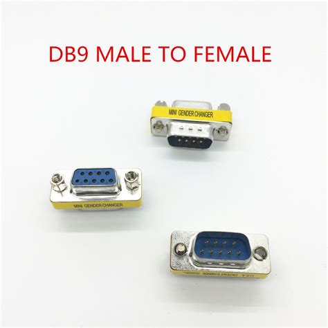 DB9 VGA 9 Pin macho a hembra Mini cambiador de género convertidor