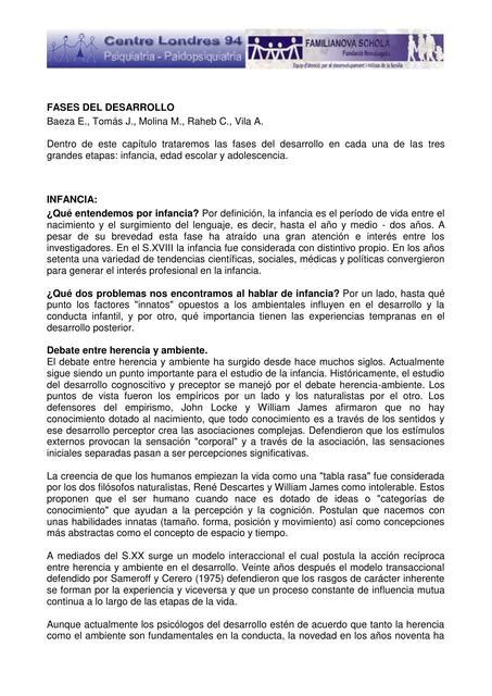 Primer Año de Vida Preescolar Escolar Pubertad y Adolescencia 1