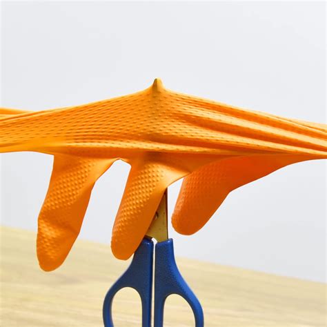 Titanflex Thor Grip Heavy Duty Industrial Orange Nitrile Gloves With