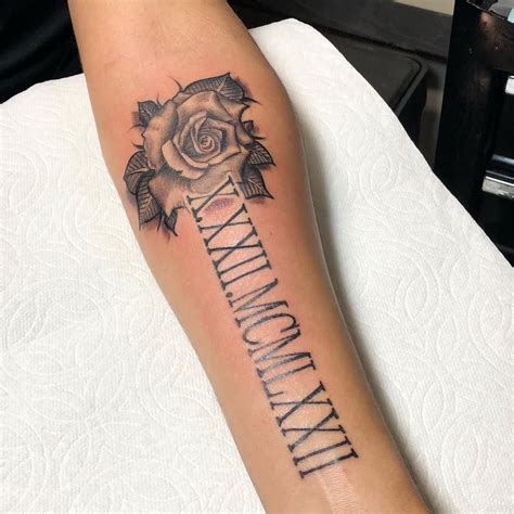 Roman Numeral Tattoo With Flowers - Printable Computer Tools