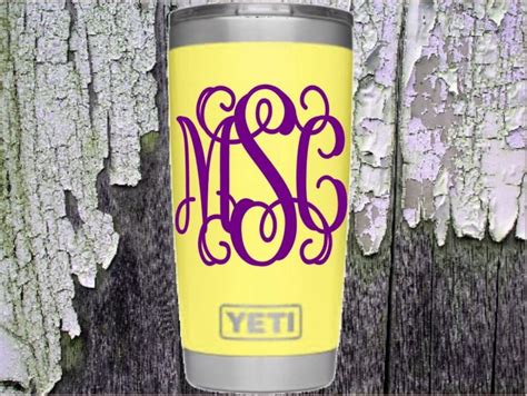 Yeti Tumbler Decal Personalized Decal With Initials Rambler Etsy