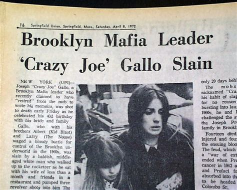 Crazy Joe Gallo Assassination Nyc Gangster