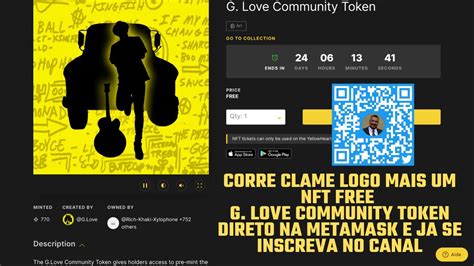 Clame Logo Mais Um Nft Free G Love Community Token Direto Na Metamask