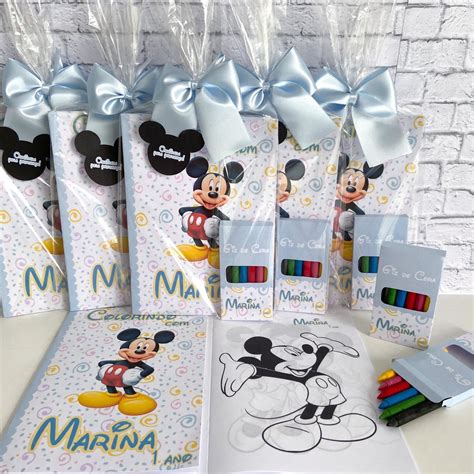 Kit Colorir Mickey Azul E Branco Elo Produtos Especiais