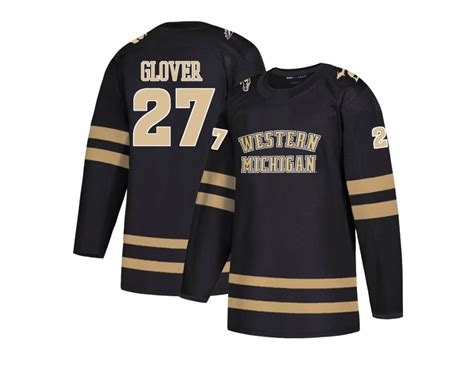 Men's Ty Glover Black Western Michigan Broncos Hockey Jersey - #27