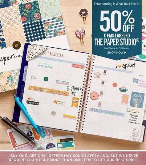 Hobby Lobby: 50% off the Paper Studio® - Scrapbook away! | Milled