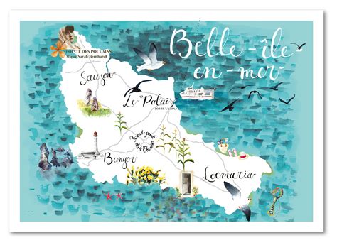 Illustrations Carte Belle Ile En Mer On Behance