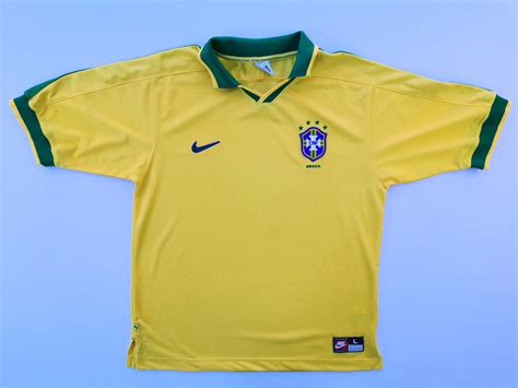 Brazil Jersey Vintage Brazil By Nike Home Jersey Shirt Size L Etsy Uk