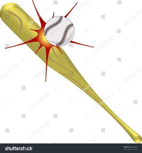 Baseball Equipment Ball Hitting Bat Vector เวกเตอร์สต็อก ปลอดค่าลิขสิทธิ์ 52616839 Shutterstock