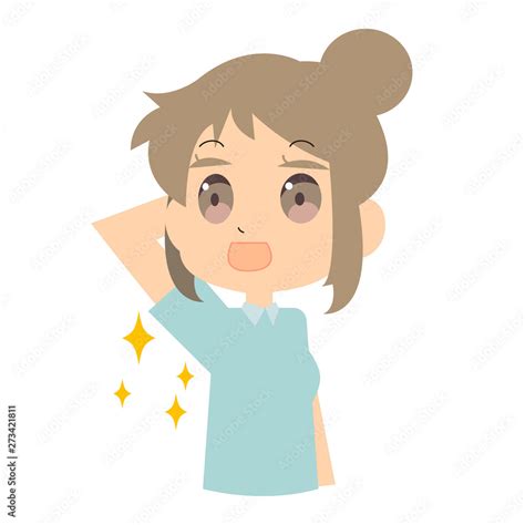 腋の汗染みが改善した女性のイラスト Stock Vector Adobe Stock