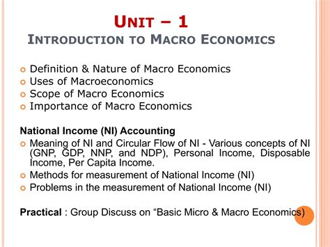 Macro Economics Concepts Importance For Economics Ppt