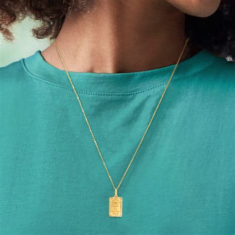 Italian 24kt Yellow Gold One Gram Ingot Pendant Necklace With 14kt