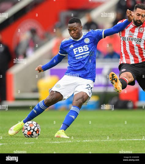 Leicester Citys Patson Daka During The Match At The Brentford