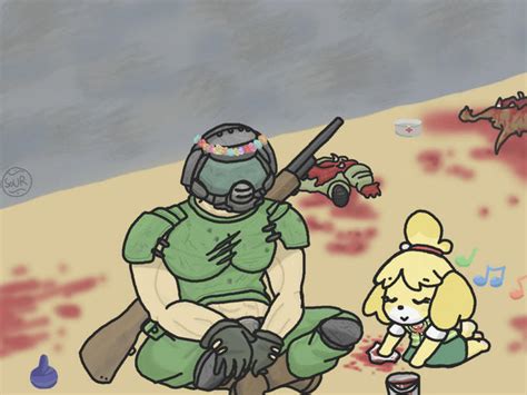 Doomguy And Isabelle Know Your Meme