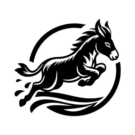 Donkey logo design donkey design donkey jumping logo design | Premium ...