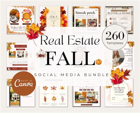 260 Fall Real Estate Templates Fall Social Media Posts Fall Themed