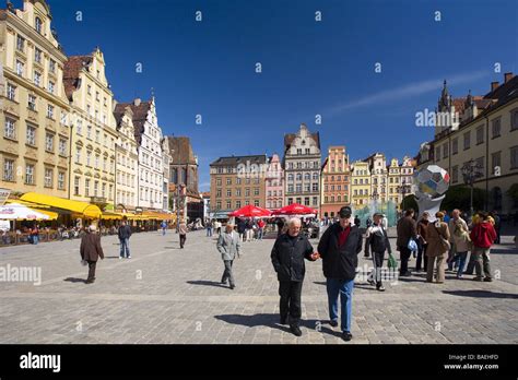 Market Square Wroclaw Polska Stock Photo Alamy