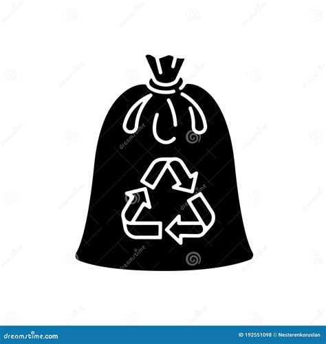 Compostable Trash Bag Black Glyph Icon Stock Vector Illustration Of