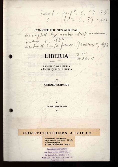 Liberia. Political and constitutional evolution. Analysis of the ...