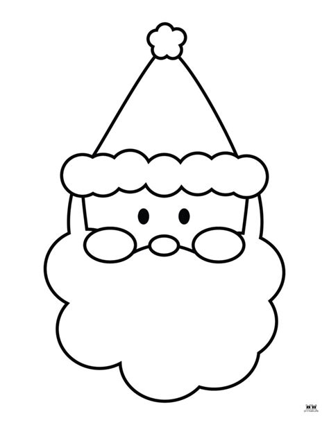 Santa Face Coloring Pages For Kids