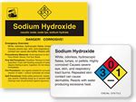 Small GHS Sodium Hydroxide Label SKU GHS 022 D