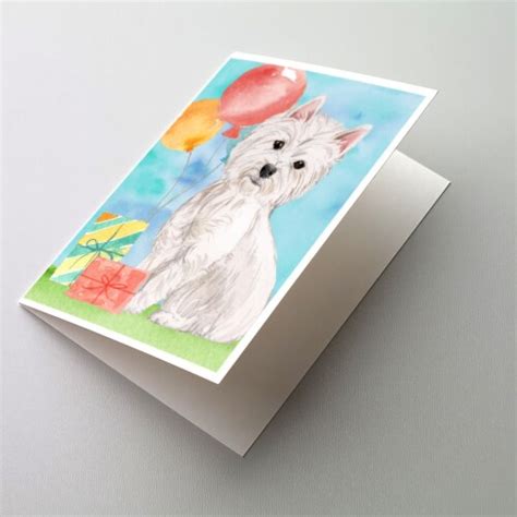 Happy Birthday Westie Greeting Cards And Envelopes Pack Of 8 A7 Harris Teeter