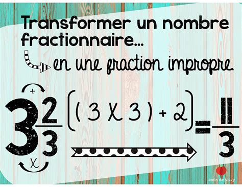 Transformer Un Nombre Fractionnaire Jardin De Vicky