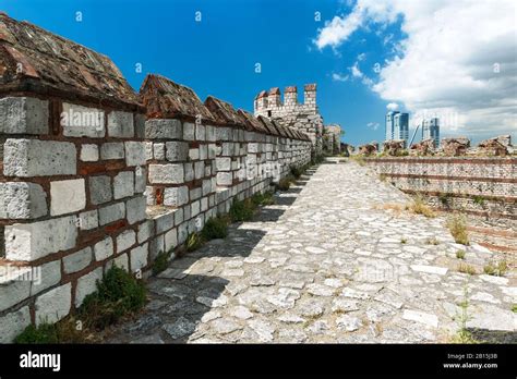 The Top Of The Wall Of The Yedikule Fortress In Istanbul Turkey