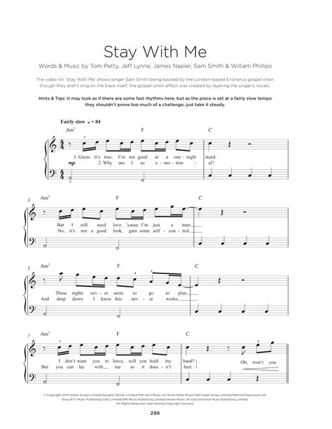 Stay With Me By Sam Smith Sheet Music For Really Easy Piano At Sheet