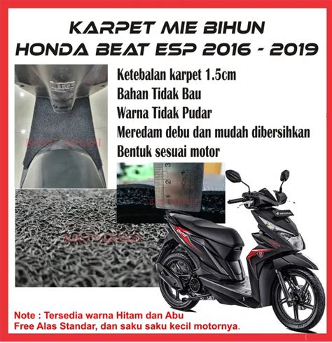 Karpet Mie Bihun Honda BEAT ESP Pijakan Alas Kaki Motor Beat ESP