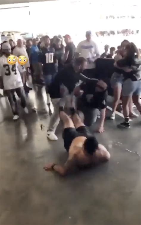 Man Punches Woman In Face During Raiders Chargers Fan Fight