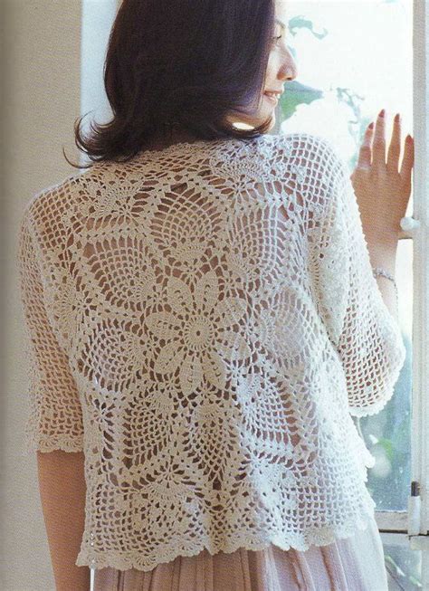 Japanese Knitting Patterns In English Pineapple Lace Cardigan