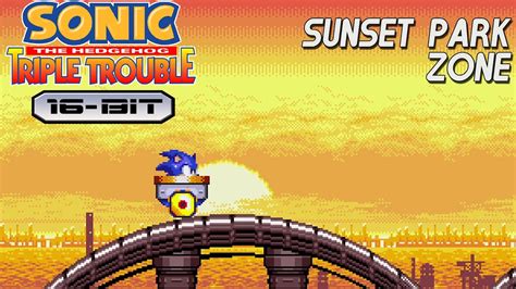 Sonic The Hedgehog Triple Trouble 16 Bit Sunset Park Zone Youtube