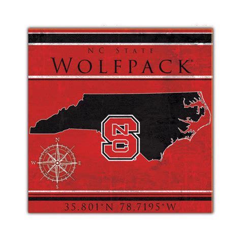 North Carolina State Wolfpack Coordinates 10 X 10 Sign Sports Unlimited