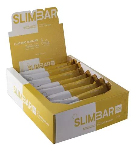 Caixa 12 barras de proteína Slimbar Banana Manjar 60gr C u