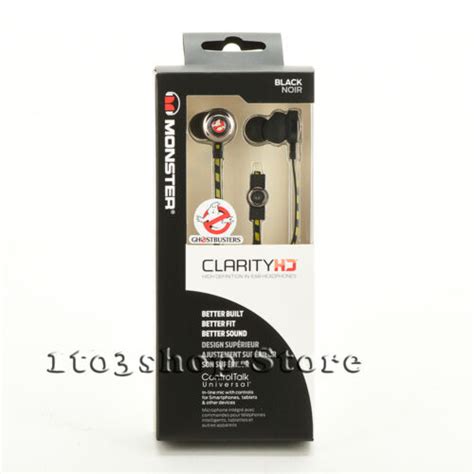 Monster Ghostbusters Headphones Clarity Hd In Ear Bud Headset Wmic Remote Black 50644755514 Ebay