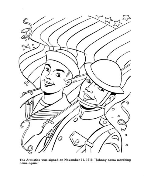 Veterans Day Coloring Page War I Armistice Day Coloring Nation