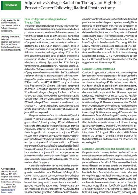 Nataniel Lester Coll Md On Twitter Adjuvant Vs Salvage Radiation