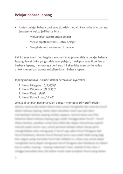 SOLUTION Belajar Bahasa Jepang Studypool