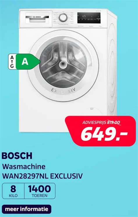 Bosch Wasmachine Wan Nl Exclusiv Aanbieding Bij Electroworld