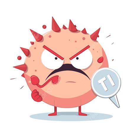 Ban Clipart Personaje De Dibujos Animados Con Un Símbolo De Virus Vector Png Prohibición