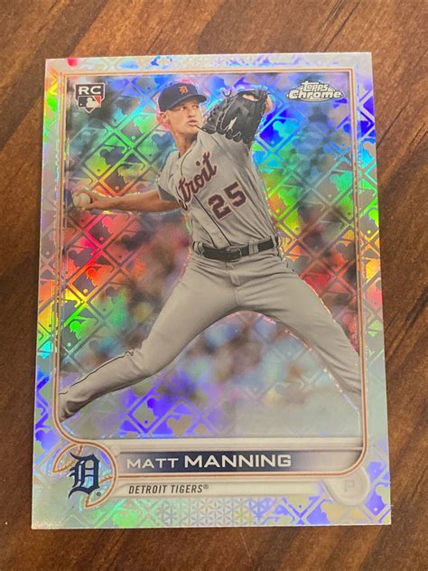 Matt Manning Tigers No Hitter 2022 Topps Chrome 34 LOGOFRACTOR SP