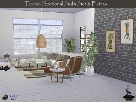 The Sims Resource Tuomo Sectional Sofa Set And Extras