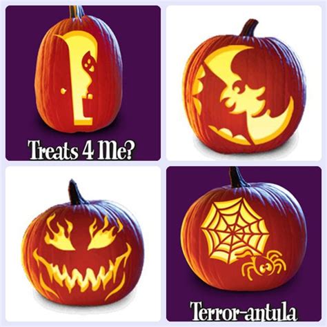 Plantillas gratis para decorar calabazas de Halloween - Pequeocio