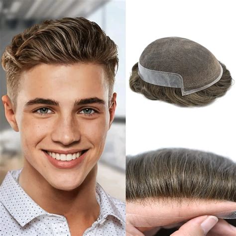 Human Hair Toupee For Men Hairpieces Swiss Lace Front Mens Toupee Hair