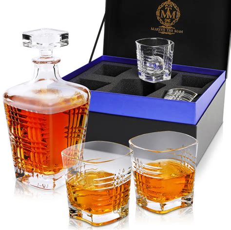 Buy 34oz Whiskey Decanter Set And Glass Set Premium Crystal Liquor