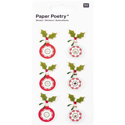 Paper Poetry 3D Sticker Kugeln Rot Mint Hot Foil 2982243