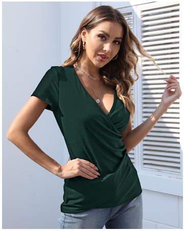 Sexyasasii Women S Deep V Neck Long Sleeve Slim Fitted T Shirt Casual